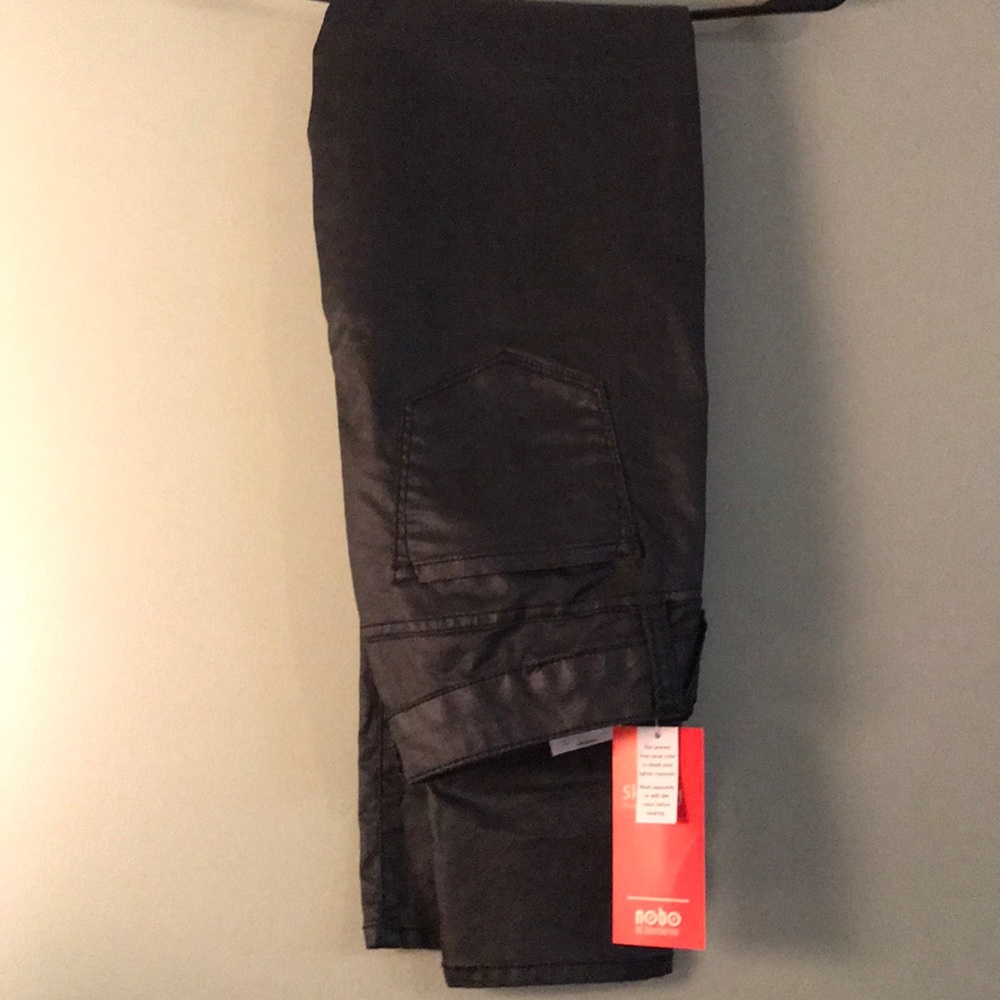 Faux leather jeans